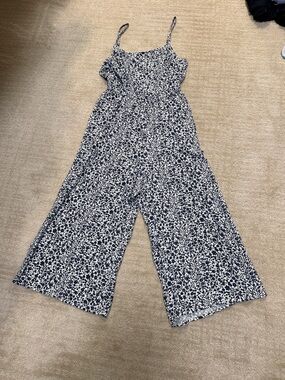 Gap Floral Print Wide-Leg Jumpsuit - Navy & White